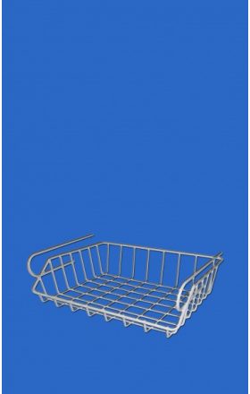 Wire basket under the shelf