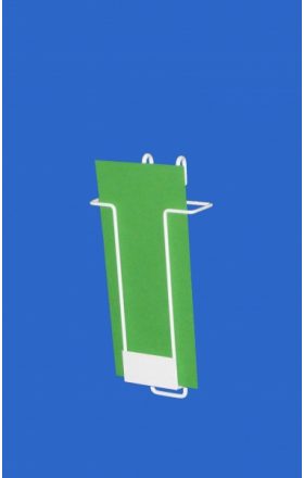 Hanging holder for leaflets, 1/3 A4, with logo