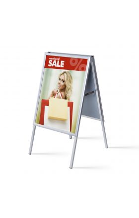 Foto - Interiérové reklamné áčko, 50 x 70 cm, oblý roh, profil 25 mm