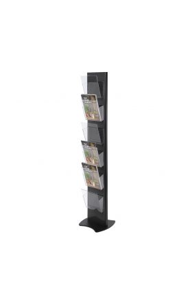 Foto - Brochure Stand TORRE, black - with 6 A4 Pockets
