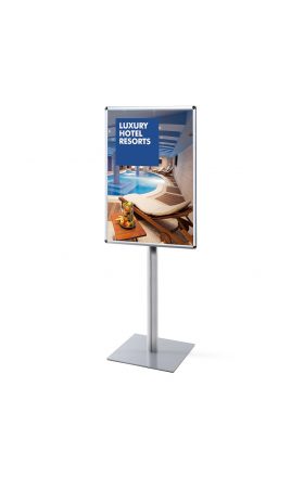 Foto - Informačný stojan Infopole s klaprámom, 70 x 100 cm, oblý roh, profil 25 mm